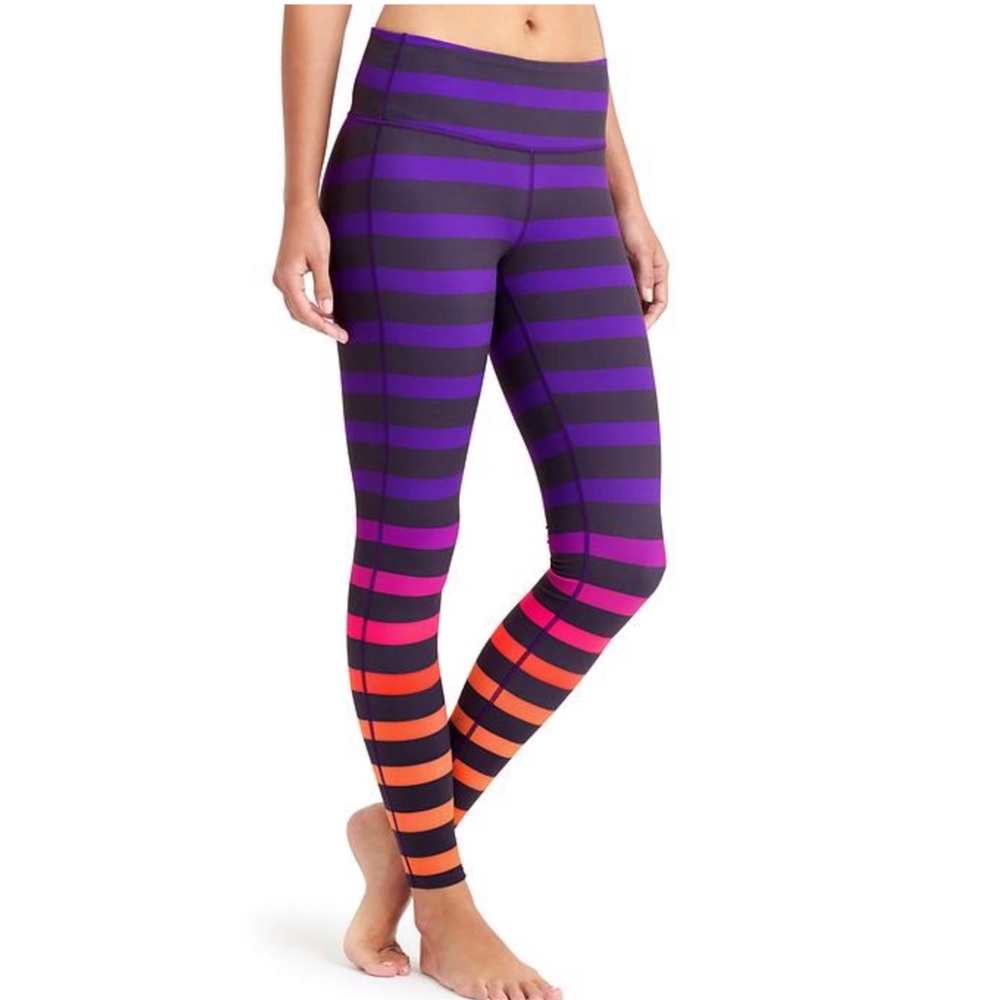 Athleta HR Bold Stripe Chaturanga Tight NWT XS - Picture 1 of 6